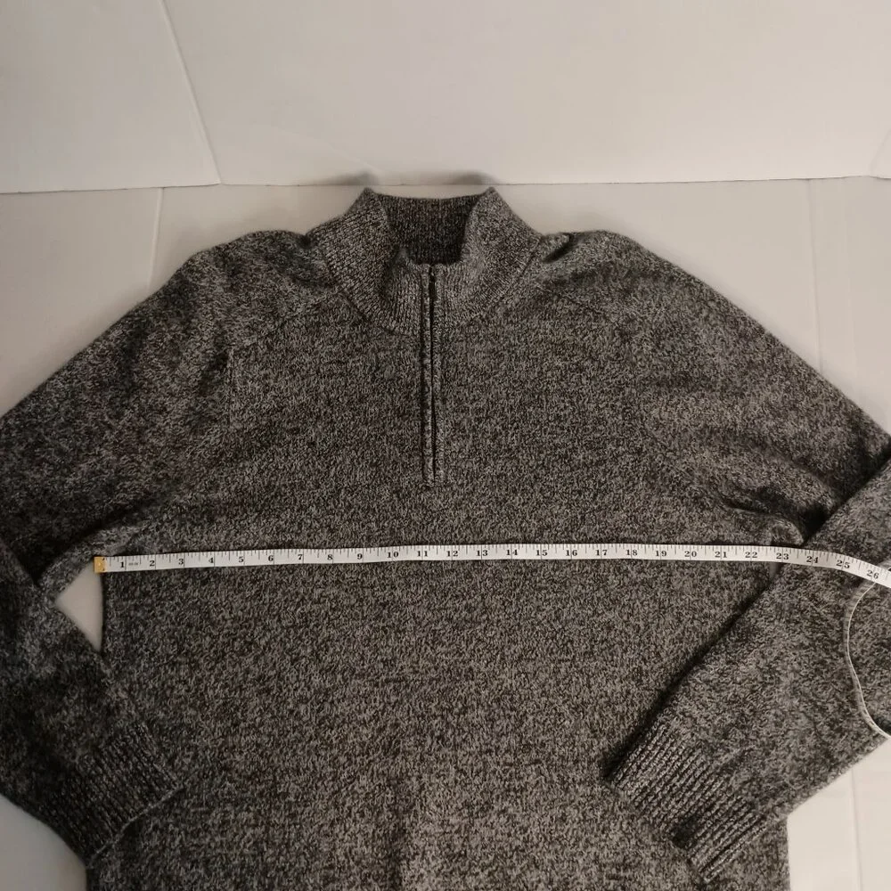 J Crew Sweater 1/4 Zip Warm Classic Gray/Black/White Men’s Size XL VGUC - Picture 9 of 13